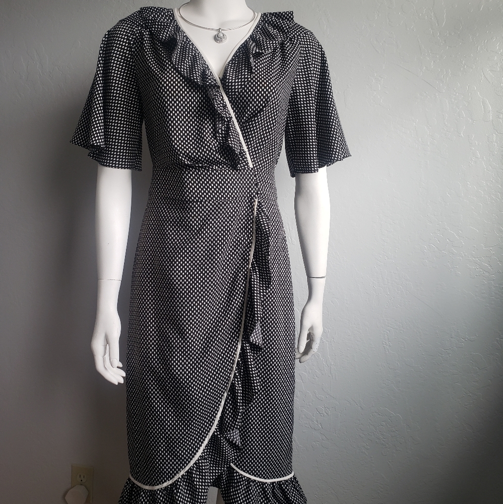 WHO WHAT WEAR Polka-dot Dress XS